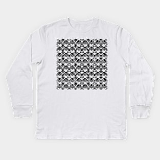 Art Deco classic pattern black Kids Long Sleeve T-Shirt